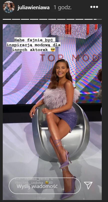 Julia Wieniawa na Instastory prawdopodobnie odniosła się do stroju Joanny Opozdy Julia Wieniawa na Instastory prawdopodobnie odniosła się do stroju Joanny Opozdy