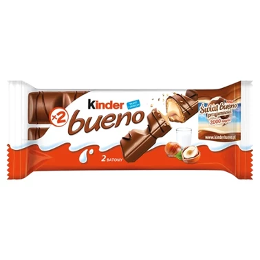 Kinder Bueno Wafel w mlecznej czekoladzie wypełniony mleczno-orzechowym nadzieniem 43 g (2 sztuki) - 4