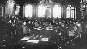 Ryga, 18.03.1921. Podpisanie traktatu pomiędzy Polską, Rosją i Ukrainą (tzw. pokój ryski). Reprodukcja