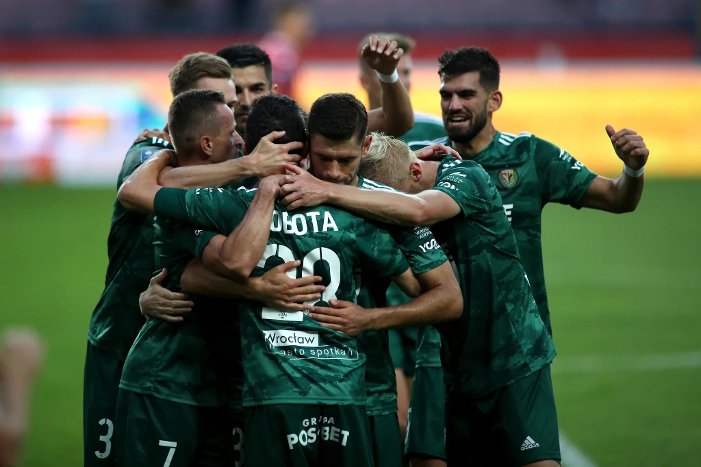 Radość piłkarzy Śląska Radość piłkarzy Śląska