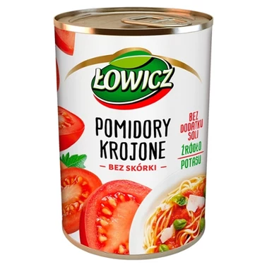 Łowicz Pomidory krojone bez skórki 400 g - 0