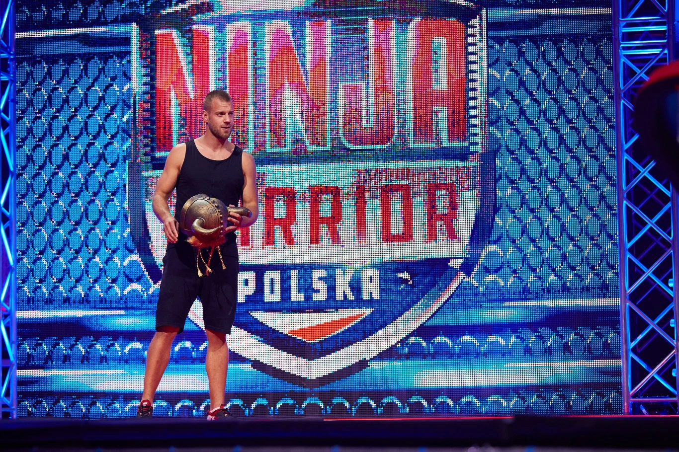 Franek Rumak na planie "Ninja Warrior Polska"