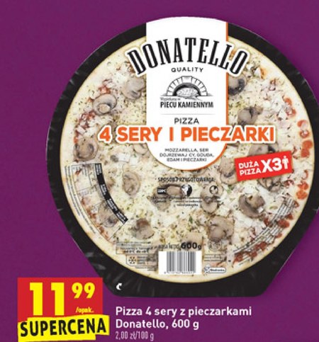 Pizza z szynką i serem - Donatello - 600 g