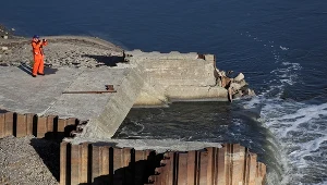 Prace naprawcze w "Czajce" - na wysokości ul. Farysa na warszawskich Bielanach