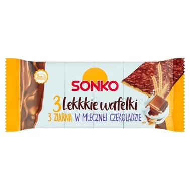 Sonko Lekkie wafelki 3 ziarna w mlecznej czekoladzie 36 g (3 sztuki) - 2