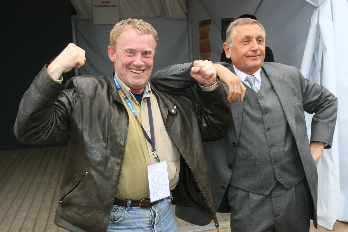 Daniel Olbrychski i Jiri Menzel na Festiwalu Filmu i Sztuki Dwa Brzegi w Kazimierzu Dolnym (2007)