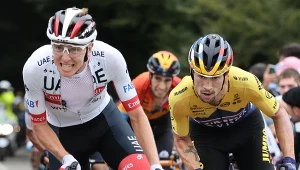 Tadej Pogaczar i Primoż Roglicz podczas Tour de France