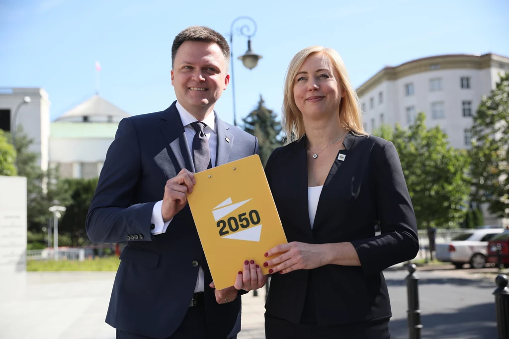 Lider Stowarzyszenia Polska 2050 Szymon Hołownia oraz posłanka na Sejm Hanna Gill-Piątek Lider Stowarzyszenia Polska 2050 Szymon Hołownia oraz posłanka na Sejm Hanna Gill-Piątek