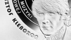 Moneta kolekcjonerska NBP: Historia polskiej muzyki rozrywkowej - Krzysztof Klenczon, 10 zł, detal rewersu