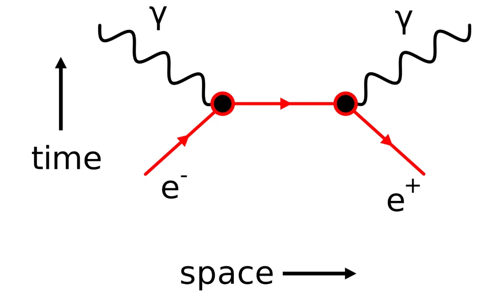 Diagram Feynmana ukazujący anihilację elektronu/pozytonu 