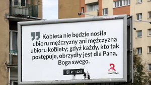 Jeden z billboardów w Warszawie