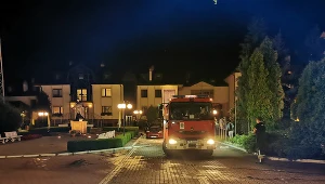 Pożar przed budynkiem Radia Maryja