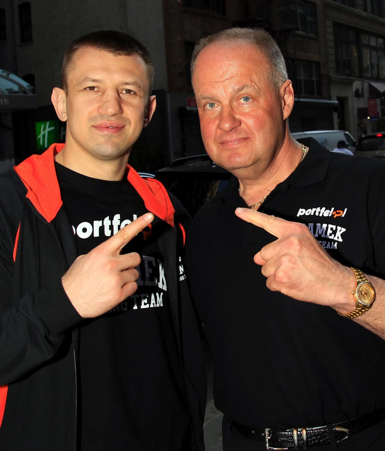 Ziggy Rozalski i Tomasz Adamek. Zdjęcie sprzed walki "Górala" z Nagym Aguilerą Ziggy Rozalski i Tomasz Adamek. Zdjęcie sprzed walki "Górala" z Nagym Aguilerą