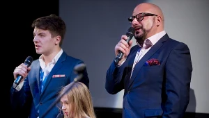 Piotr Gąsowski z córką i synem
