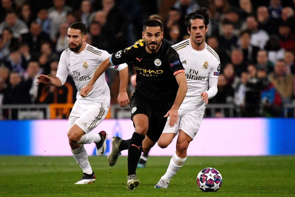 Ilkay Gundogan w meczu z Realem Madryt w Lidze Mistrzów Ilkay Gundogan w meczu z Realem Madryt w Lidze Mistrzów