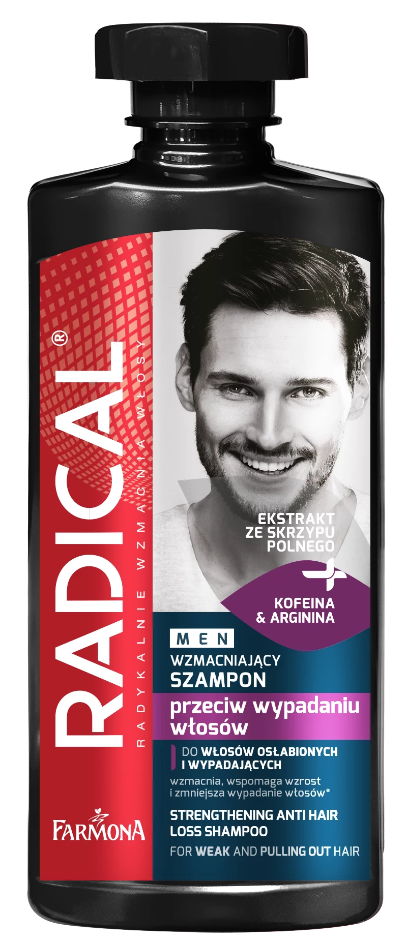 RADICAL MEN wzmacniający szampon przeciw wypadaniu do włosów słabych i wypadających RADICAL MEN wzmacniający szampon przeciw wypadaniu do włosów słabych i wypadających