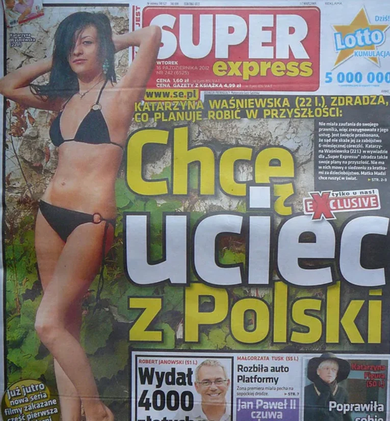 Katarzyna W. gościła na okładce tabloidu Katarzyna W. gościła na okładce tabloidu