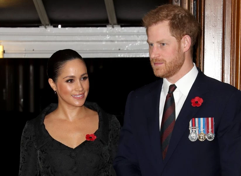 Książę Harry i Meghan Markle podczas obchodów "Dnia Pamięci" 