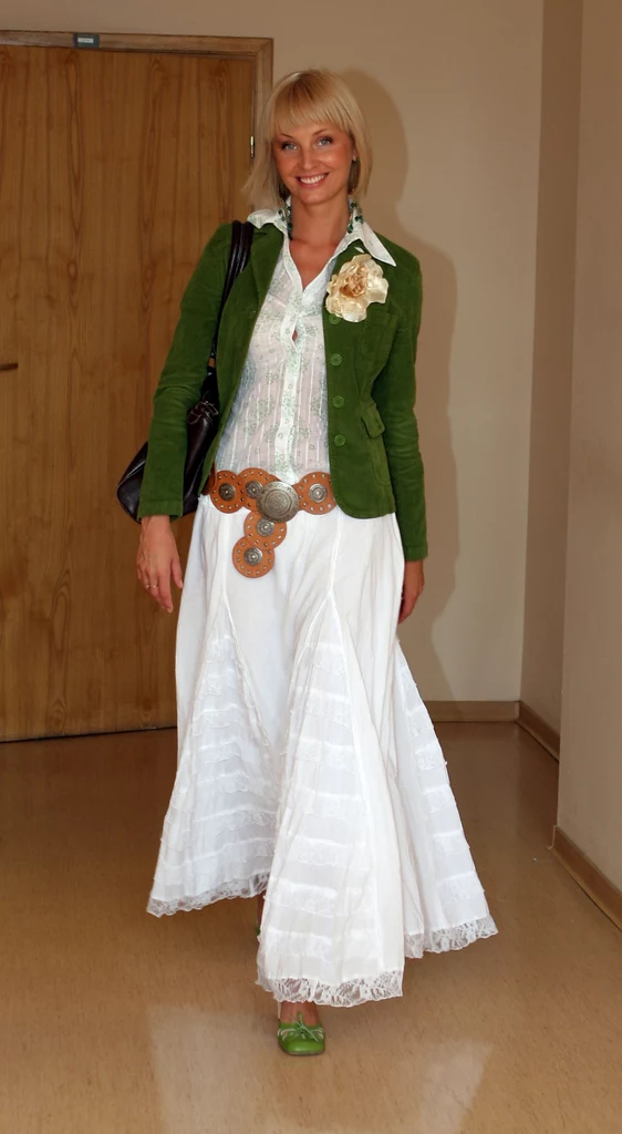 Agnieszka Szulim w boho stylizacji z 2005 roku