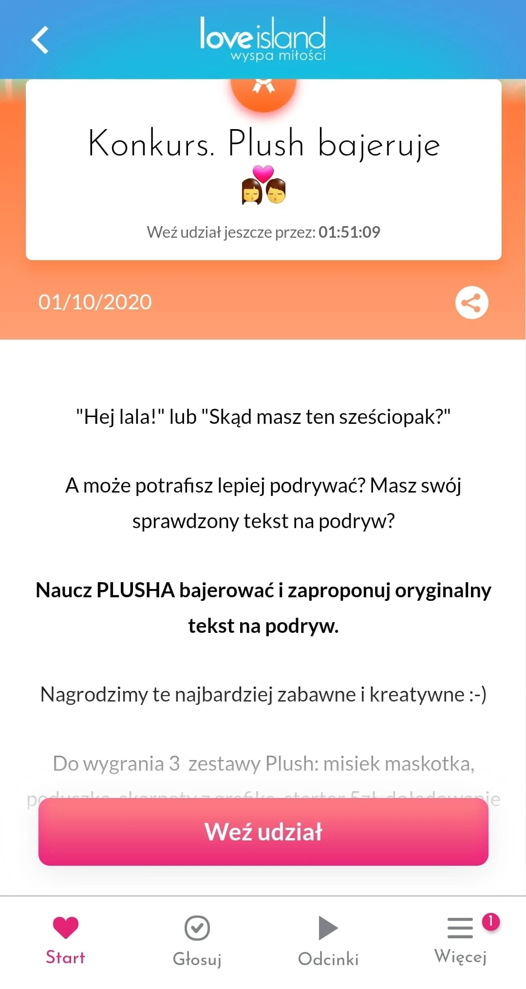 Weź udział w konkursie "Love Island. Wyspa miłości", pobierając aplikację! Weź udział w konkursie "Love Island. Wyspa miłości", pobierając aplikację!