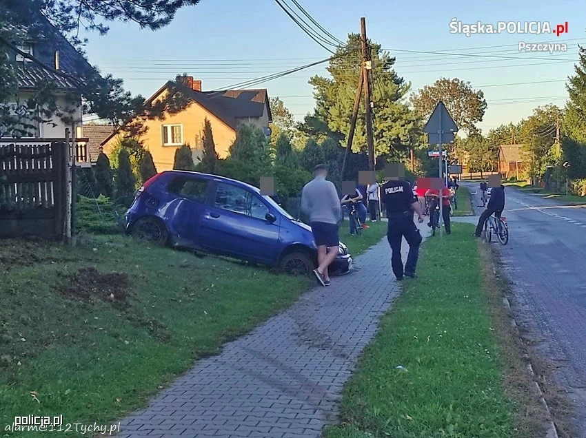 Pijany kierowca został zatrzymany gdy wypadł z drogi