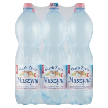 Muszyna Skarb Życia Naturalna woda mineralna wysokozmineralizowana niegazowana 6 x 1,5 l - 1