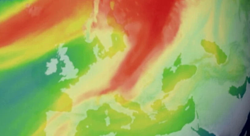 Dziura ozonowa widoczna nad Europą. Zdjęcie z satelity: Copernicus Sentinel-5P 