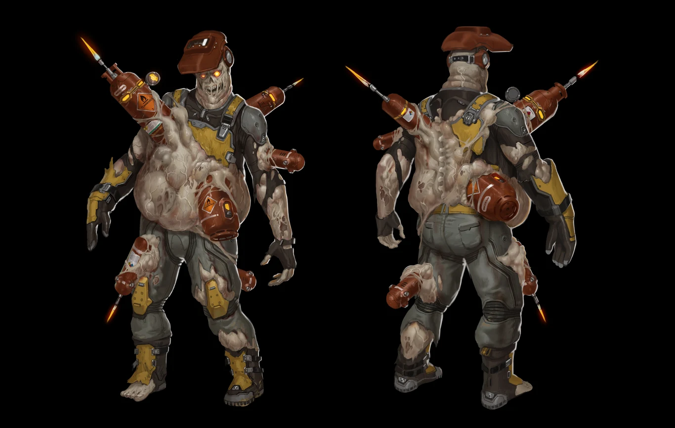 "Chcieliśmy pokazać graczowi, że zombie bilardo to wróg, który eksploduje po kontakcie z nim, a więc postawiliśmy na sylwetkę inspirowaną bombami i minami morskimi" - Alex Palma.