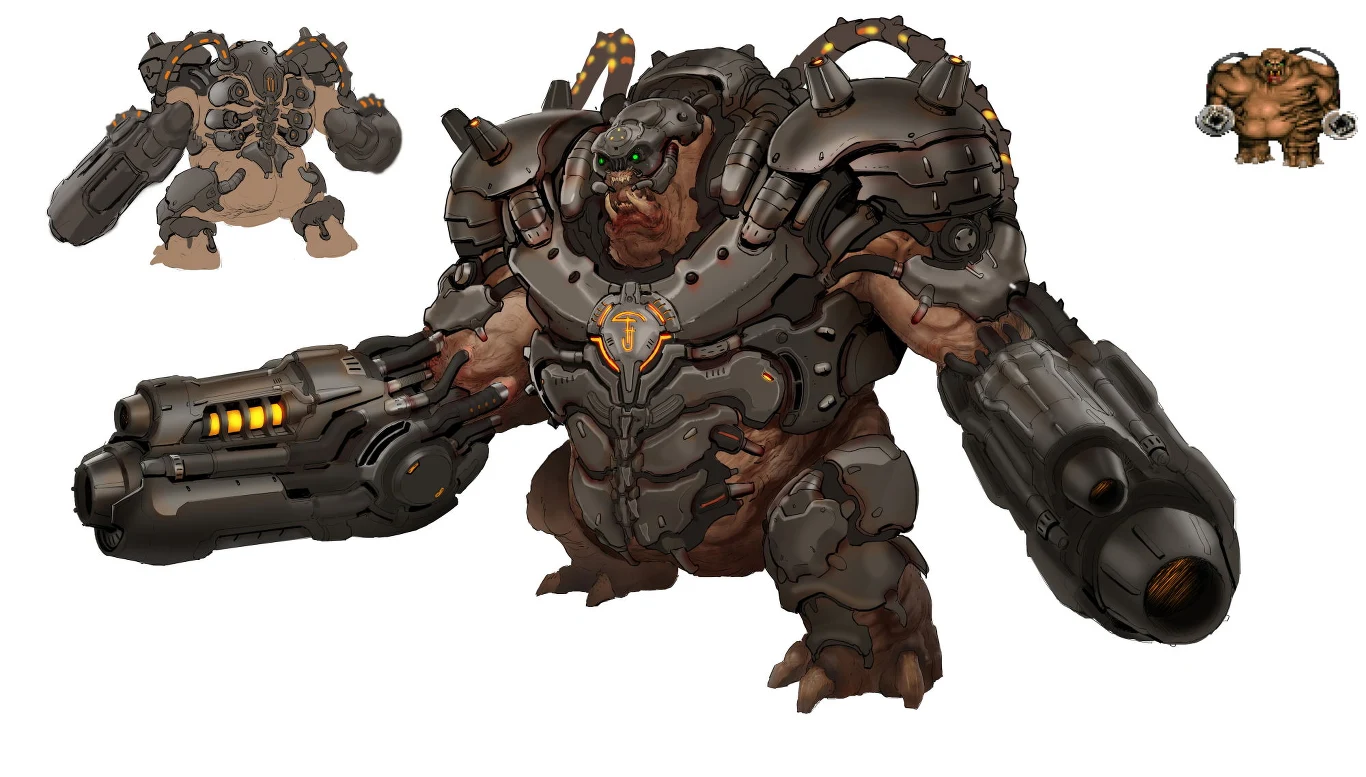 "Cyberantropokub był jednym z najfajniejszych projektów demonów, nad którymi kiedykolwiek pracowałem. Umyślnie chciałem złożyć hołd oryginalnemu antropokubowi, który wciąż przeraża mnie pod względem graficznym" - Alex Palma.