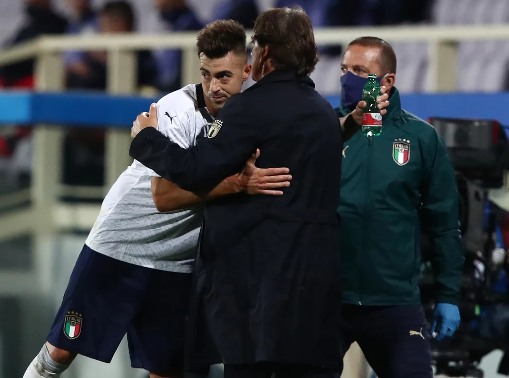Stephan El Shaarawy i selekcjoner Roberto Mancini Stephan El Shaarawy i selekcjoner Roberto Mancini