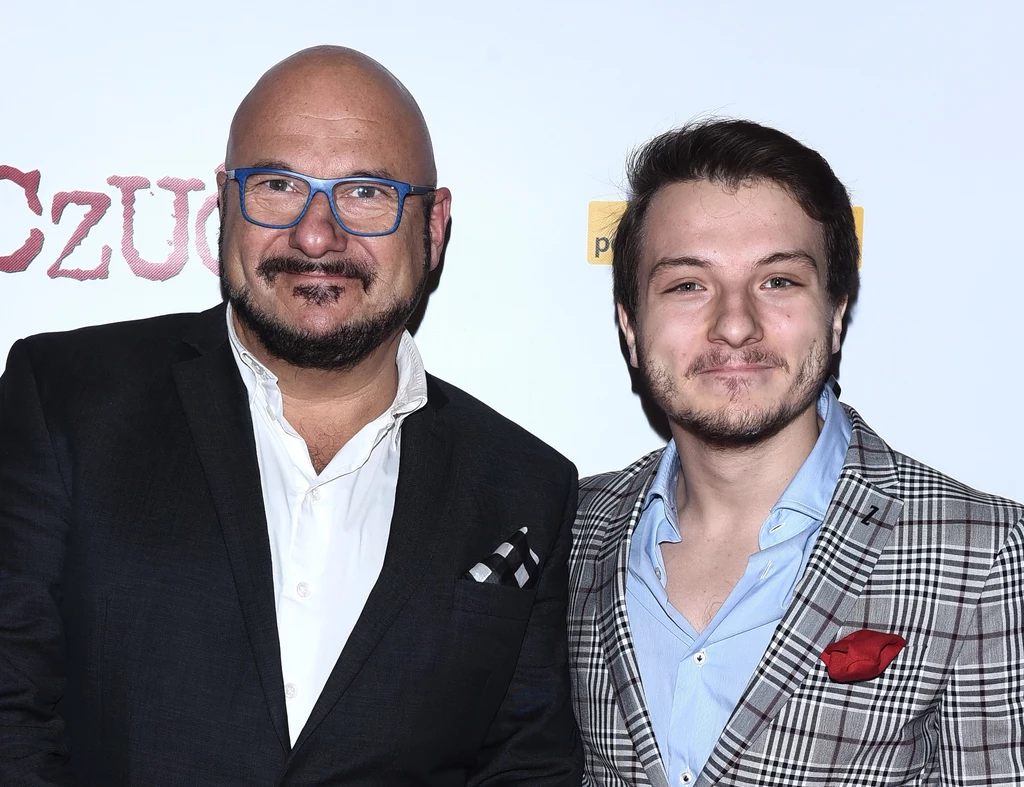 Jakub Gąsowski z synem na premierze filmu "7 uczuć"