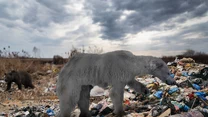 Oto niedźwiedź pizzly - hybryda niedźwiedzia polarnego i niedźwiedzia grizzly - ma brudnoszarobrązowy kolor, nieproporcjonalnie duży pysk i przeżywa żerując na ludzkich wysypiskach śmieci w arktycznej tundrze.