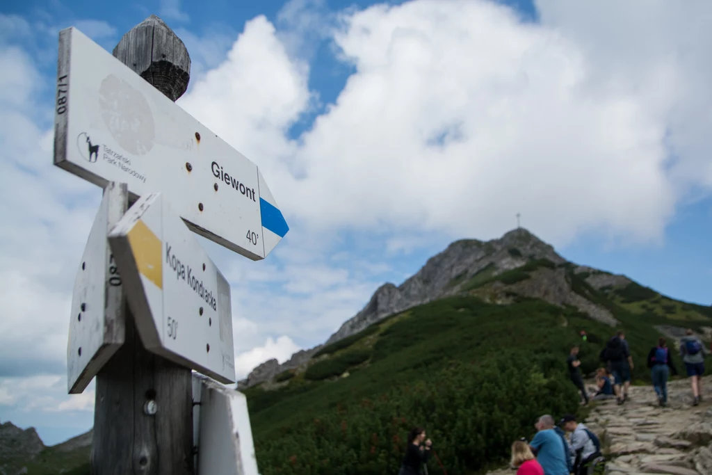 Na szlaku górskim. Ostatnia prosta w drodze na Giewont. 