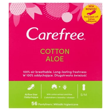 Carefree Cotton Feel Normal Wkładki higieniczne zapach aloesowy 56 sztuk - 4