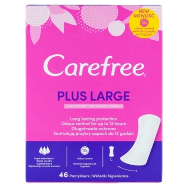 Carefree Plus Large Wkładki higieniczne delikatny zapach 46 sztuk - 3