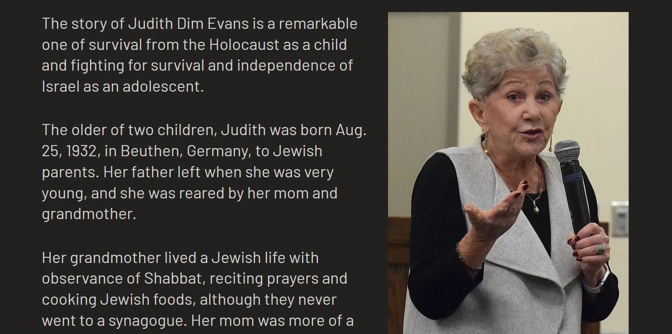 Judith Dim Evans wielokrotnie opowiadała swoją historię młodszym pokoleniom Judith Dim Evans wielokrotnie opowiadała swoją historię młodszym pokoleniom