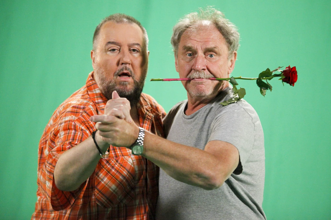 Dariusz Gnatowski i Andrzej Grabowski na planie "Świata według Kiepskich"