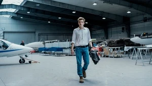 Maciej Musiałowski w scenie z filmu "Polot"