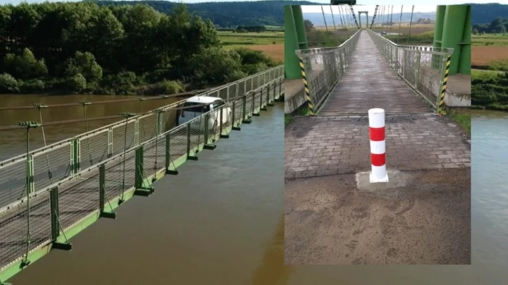 Kładka i blokujący ją słupek / Fot: Interwencja / Aneta Gonet