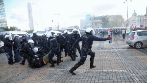 Policja podczas sobotniego protestu w Warszawie