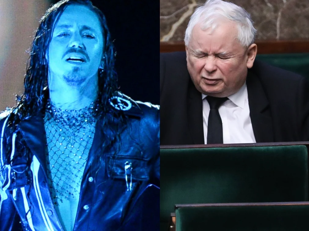 Michał Szpak i Jarosław Kaczyński (Fot. Jan Bielecki; Iwańczuk/Reporter)