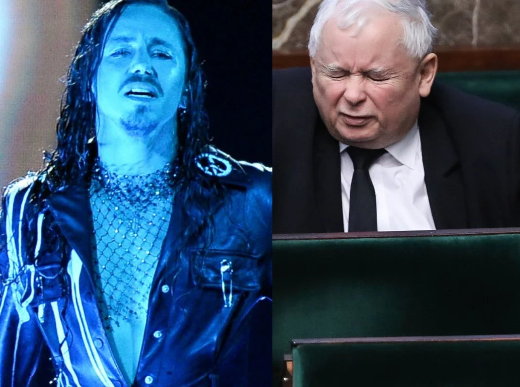 Michał Szpak i Jarosław Kaczyński (Fot. Jan Bielecki; Iwańczuk/Reporter) Michał Szpak i Jarosław Kaczyński (Fot. Jan Bielecki; Iwańczuk/Reporter)