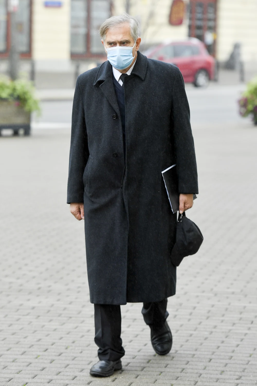 Olgierd Łukaszewicz na pogrzebie Wojciecha Pszoniaka.