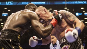 Krzysztof Głowacki w walce ze Steve'em Cunninghamem