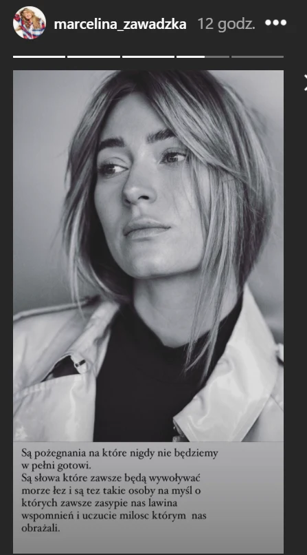 Marcelina Zawadzka opublikowała niepokojący wpis na InstaStory Marcelina Zawadzka opublikowała niepokojący wpis na InstaStory