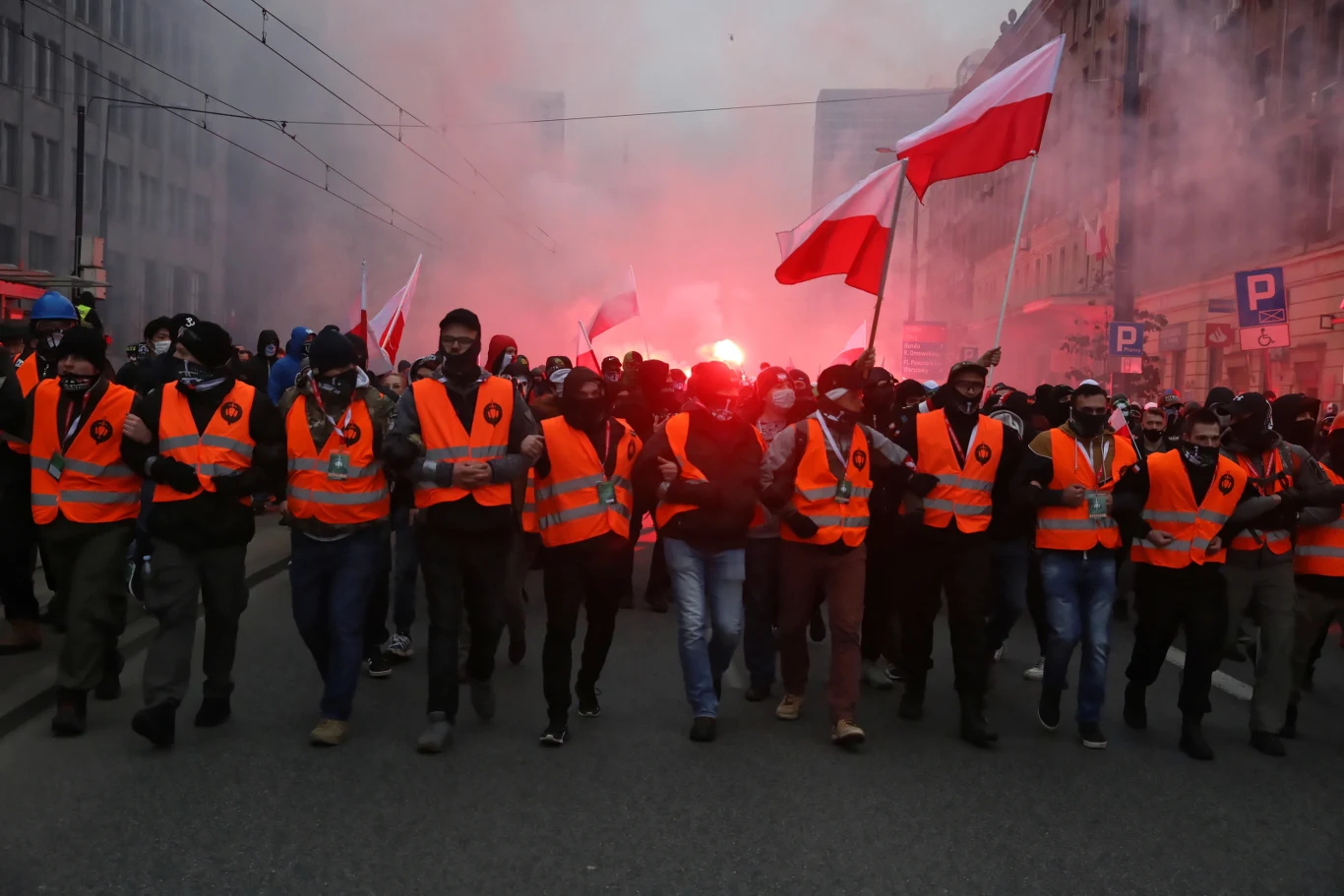 Członkowie Straży Marszu Niepodległości 