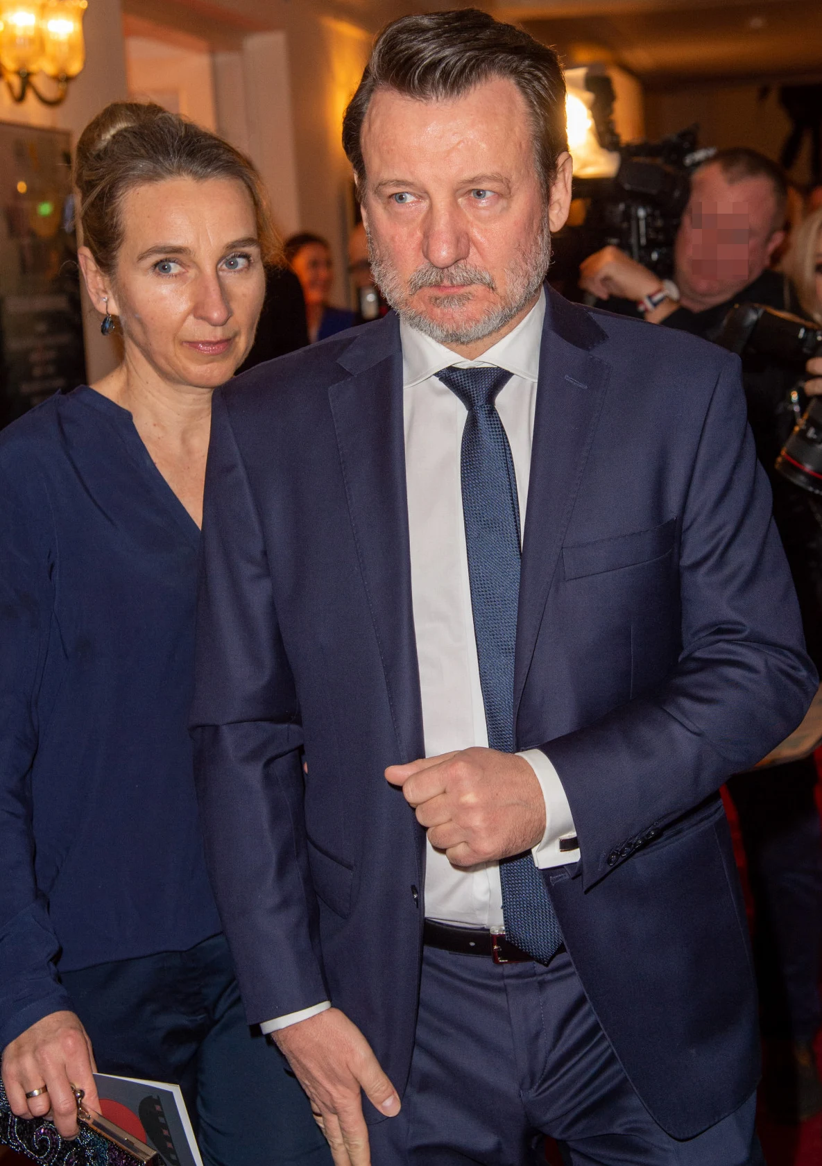 Robert Więckiewicz z żoną na rozdaniu Orłów