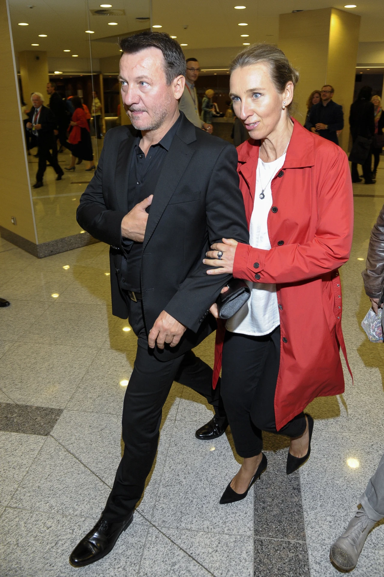 Robert Więckiewicz z żoną Natalią