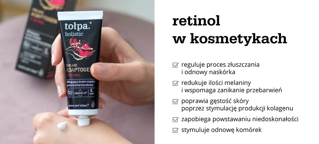 Retinol w kosmetykach - infografika 