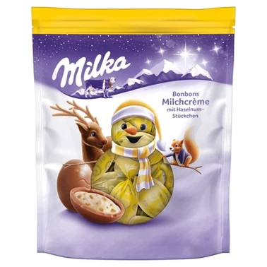 Milka Czekolada mleczna z nadzieniem mlecznym i kawałkami orzechów laskowych 86 g (14 sztuk) - 3